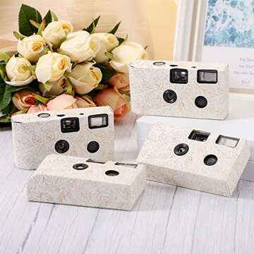 Zhengmy 4 Pack Disposable Camera for Wedding, 34mm Single Use with Flash and Hand Strap Cameras One ...