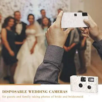 Zhengmy 4 Pack Disposable Camera for Wedding, 34mm Single Use with Flash and Hand Strap Cameras One Time Gathering Wedding Anniversary Travel Camp Party Supply (Fresh Style)