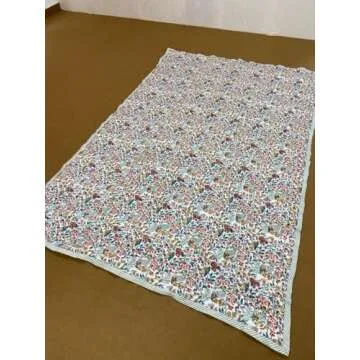 Ridhi Block Print Quilted Throw Blanket 100% Cotton Quilt, Cover for Couch and Bed, Sage Lap Bedding Coverlet, Luxury Oversized Quilted Throw (Queen 90" x 96", Vermilion Red)