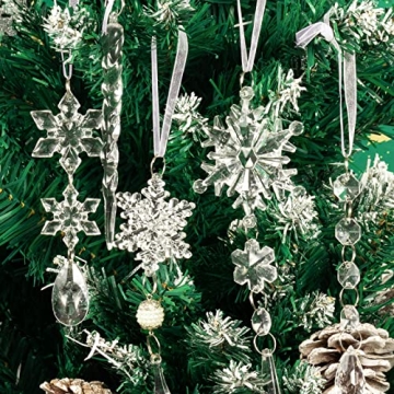 18pcs Crystal Christmas Ornaments for Festive Decor