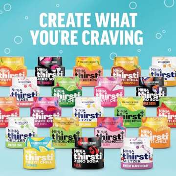Ninja Thirsti Flavored Water Drops, FRUITI CHILL Tropical Pineapple, Bold Fruit Flavor, Sparkling or Still, Zero Calories, Zero Sugar, Makes 17, 12oz drinks, 3 Pack, WCFTRCCAM