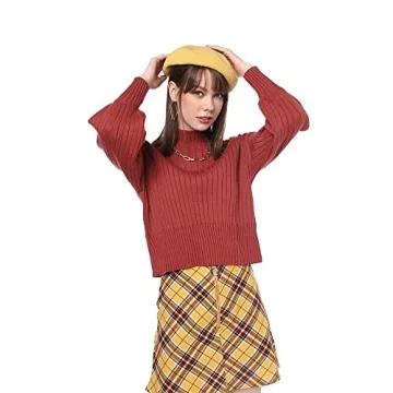 ZAFUL Cherry Red Women's Mock Neck Cozy Sweater