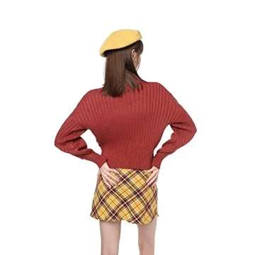 ZAFUL Cherry Red Women's Mock Neck Cozy Sweater