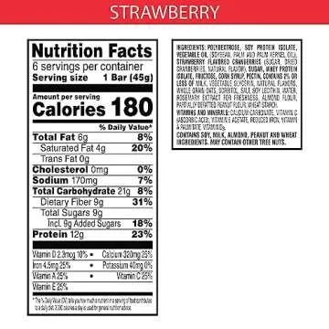 Special K Bar Protein Meal Bars, 12g Protein Snacks, Meal Replacement, Strawberry, 9.5oz Box (6 Bars)
