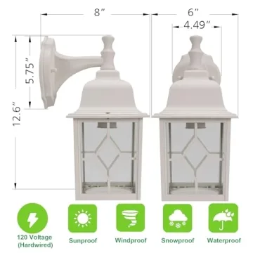 LIT-PaTH Large Wall Sconce for Outdoor Porch Lighting