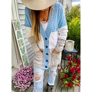 Luvamia Women's Chunky Knit Cardigan for Cozy Outfits