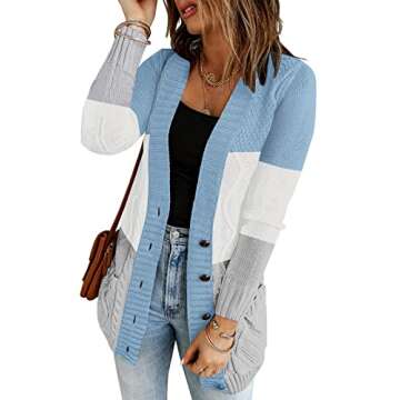 Luvamia Women's Chunky Knit Cardigan for Cozy Outfits