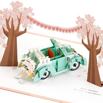 Hallmark Just Married Classic Car Pop Up Wedding Card - Signature Paper Wonder