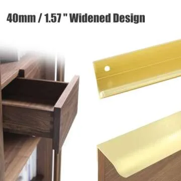 Qjaiune Brushed Gold Back Mount Finger Edge Pulls 300mm