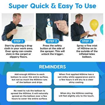 Hi-Shine Balloon Spray 8 oz - Instant Gloss & Vibrant Finish - Enhance Party Decor - Birthdays, Weddings, Special Events - Easy Application - Long-Lasting Results - Elevate Your Celebration