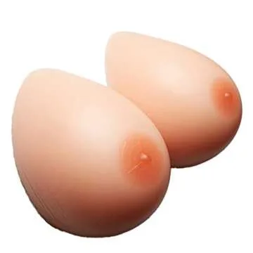 ZMASI Silicone Breast Forms Fake Breasts Mastectomy Prosthesis, C D DD E G Cup Mastectomy Breasts (B Cup,600g/Pair. L-W-H: 5.9 * 4.3 * 2.1inch)