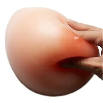 ZMASI Silicone Breast Forms Fake Breasts Mastectomy Prosthesis, C D DD E G Cup Mastectomy Breasts (B Cup,600g/Pair. L-W-H: 5.9 * 4.3 * 2.1inch)