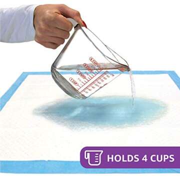 Amazon Brand - Solimo Super Absorbent Puppy Pads, Unscented, Blue, Regular, 100 Count