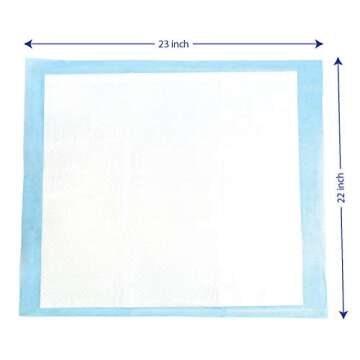 Amazon Brand - Solimo Super Absorbent Puppy Pads, Unscented, Blue, Regular, 100 Count