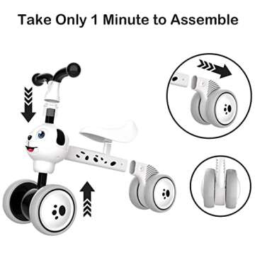 XIAPIA Baby Balance Bike for 1 Year Old Boy Girl First Birthday Gift, 10-36 Months Toddler Balance Bike, No Pedal 4 Wheels Ride-on Toys Indoor Outdoor, 1st Birthday Thanksgiving