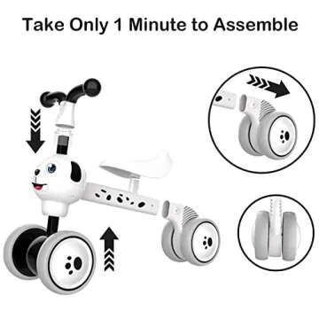 XIAPIA Baby Balance Bike for 1 Year Old Boy Girl First Birthday Gift, 10-36 Months Toddler Balance Bike, No Pedal 4 Wheels Ride-on Toys Indoor Outdoor, 1st Birthday Thanksgiving