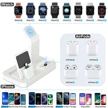 3 in 1 Charging Station for Apple Products, Removable Charging Stand for iPhone Series AirPods Pro/3...