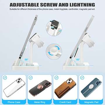 3 in 1 Charging Station for Apple Products, Removable Charging Stand for iPhone Series AirPods Pro/3/2/1, Charging Dock for Apple Watch SE/Ultra/8/7/6/5/4/3/2/1(with 15W Adapter and Cable)(White)