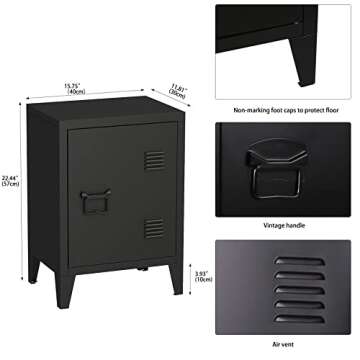 MIOCASA Modern Nightstand with Shelf for Bedroom and Living Room