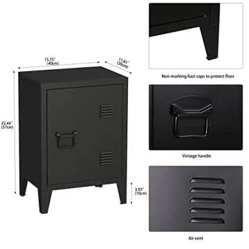 MIOCASA Modern Nightstand with Shelf for Bedroom and Living Room