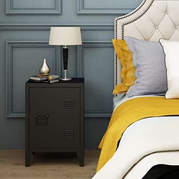 MIOCASA Modern Nightstand with Shelf for Bedroom and Living Room