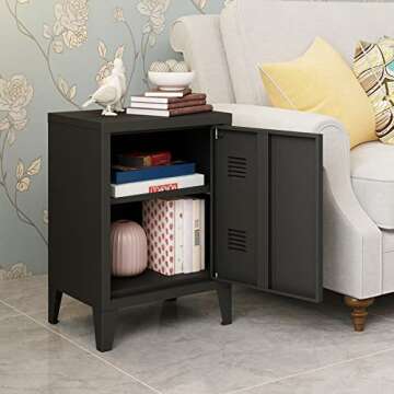 MIOCASA Modern Nightstand with Shelf for Bedroom and Living Room