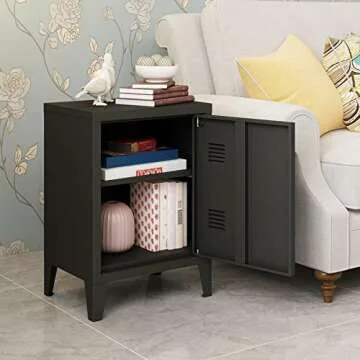 MIOCASA Modern Nightstand with Shelf for Bedroom and Living Room