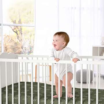 Sweet Jojo Designs Hunter Green Boho Mudcloth Boy or Girl Fitted Crib Sheet Baby or Toddler Bed Nurs...