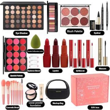 MISS ROSE M All In One Full Makeup Kit,Multipurpose Women's Makeup Sets,Beginners and Professionals ...