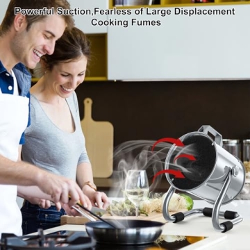 NIXOD Portable Range Hood,Strong Wind Kitchen Exhaust Fan,Desktop Range Hoods With 9 Activated Carbo...