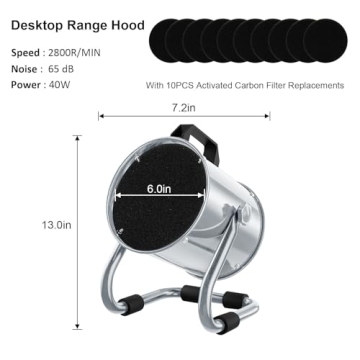 NIXOD Portable Range Hood Strong Wind Kitchen Exhaust Fan