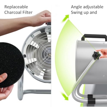 NIXOD Portable Range Hood Strong Wind Kitchen Exhaust Fan