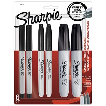 Sharpie Permanent Markers Variety Pack, 6 Count