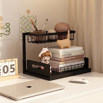 bukfen 2-Tier Under Sink Organizer Slide Out Shelves