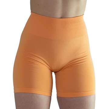Bright Colors Maybe See Through Not Squat Proof Summer Workout Shorts for Women Seamless Scrunch Running Shorts (XS, Papaya)