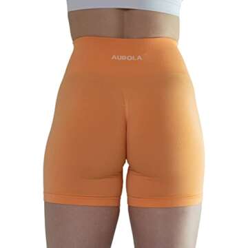 Bright Colors Maybe See Through Not Squat Proof Summer Workout Shorts for Women Seamless Scrunch Running Shorts (XS, Papaya)