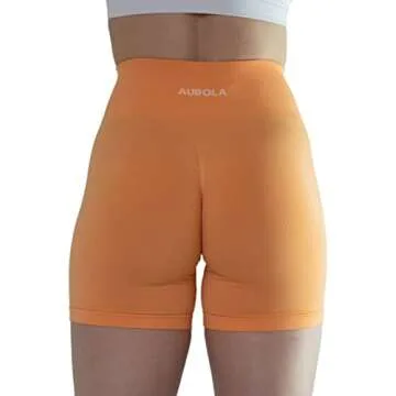 Bright Colors Maybe See Through Not Squat Proof Summer Workout Shorts for Women Seamless Scrunch Running Shorts (XS, Papaya)