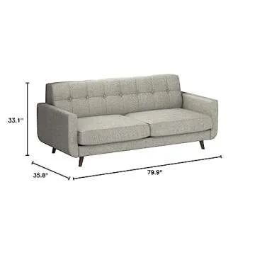 Amazon Brand – Rivet Sloane Mid-Century Modern Sofa Couch, 79.9"W, Pebble Grey