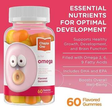 Zahler - Chapter One Omega 3 Gummies for Kids with No Fish Oil (60 Count) - Kosher Omega 3 6 9 Fatty...
