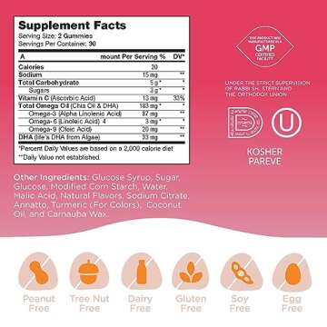 Zahler - Chapter One Omega 3 Gummies for Kids with No Fish Oil (60 Count) - Kosher Omega 3 6 9 Fatty Acids, EPA, DHA - Easy to Take Omega 3 Supplement for Healthy Growth, Development & Brain Function
