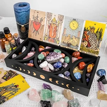 Triple Moon Crystal Holder for Tarot Cards and Crystals
