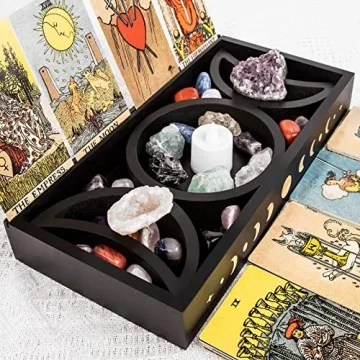 Triple Moon Crystal Holder for Tarot Cards and Crystals