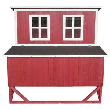 Omitree Large Wood Backyard Chicken Coop Hen House 4-8 Chickens w 4 Nesting Box New