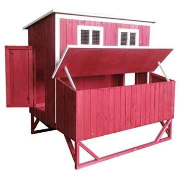 Omitree Large Wood Backyard Chicken Coop Hen House 4-8 Chickens w 4 Nesting Box New