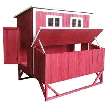 Omitree Large Wood Backyard Chicken Coop Hen House 4-8 Chickens w 4 Nesting Box New