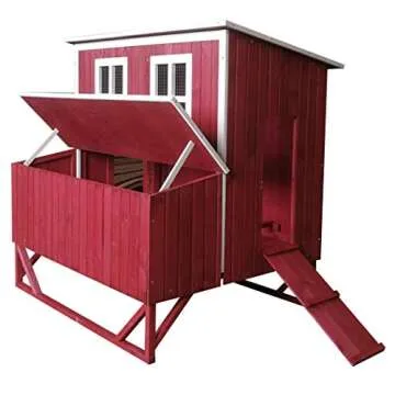 Omitree Large Wood Backyard Chicken Coop Hen House 4-8 Chickens w 4 Nesting Box New