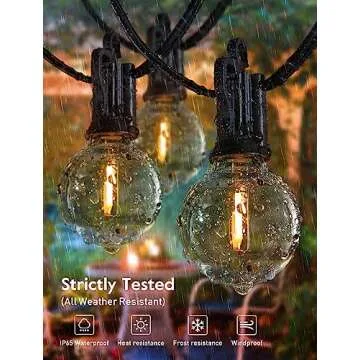 Minetom Solar Outdoor Lights - 38 FT Solar String Lights with USB Port, Commercial Waterproof Shatterproof LED Bulbs for Backyard Garden Porch Bistro Decor