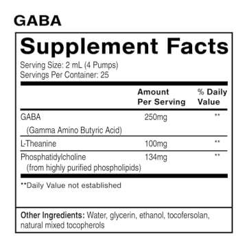 Quicksilver Scientific Liposomal GABA + L Theanine - Calm, Stress Response & Brain Support - Bioavailable GABA Supplement with L Theanine 100mg (1.7oz/50ml)