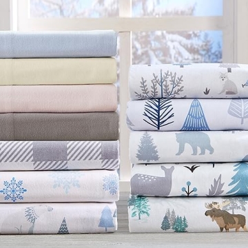 Market & Place Flannel Sheet Set for Cozy Comfort