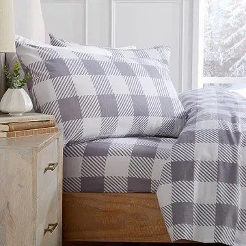 Market & Place Flannel Sheet Set for Cozy Comfort